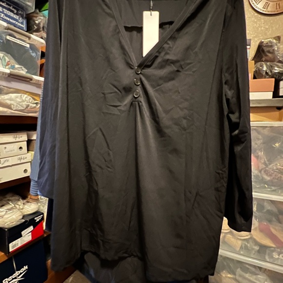 NWOT: size 2x slinky stretchy pj set with jogger style, cuffed bottoms - Picture 7 of 12